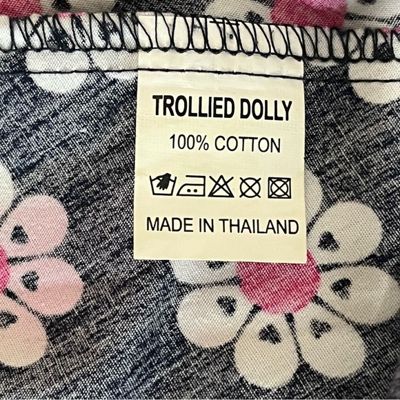 ModCloth Trollied Dolly Daisy Print Dress, Navy and Pink, Small - Picture 9 of 10